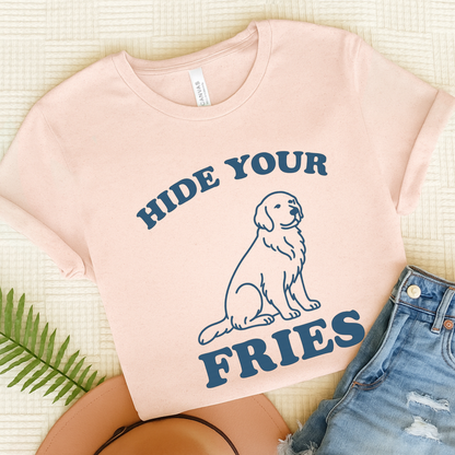 Golden Retriever Fries TShirt Soft Pink
