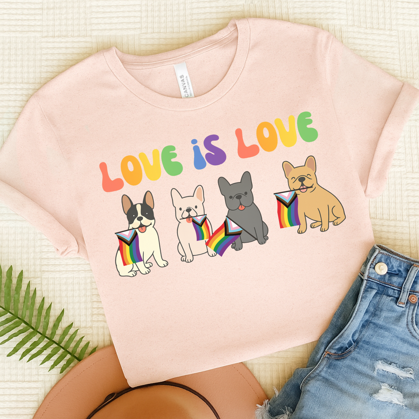 French Bulldog Pride TShirt Soft Pink