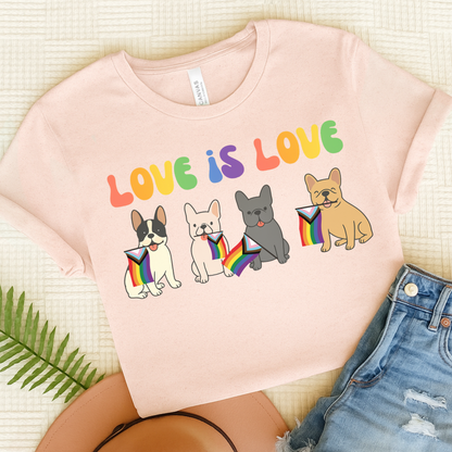French Bulldog Pride TShirt Soft Pink
