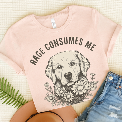 Rage Golden Retriever TShirt Soft Pink