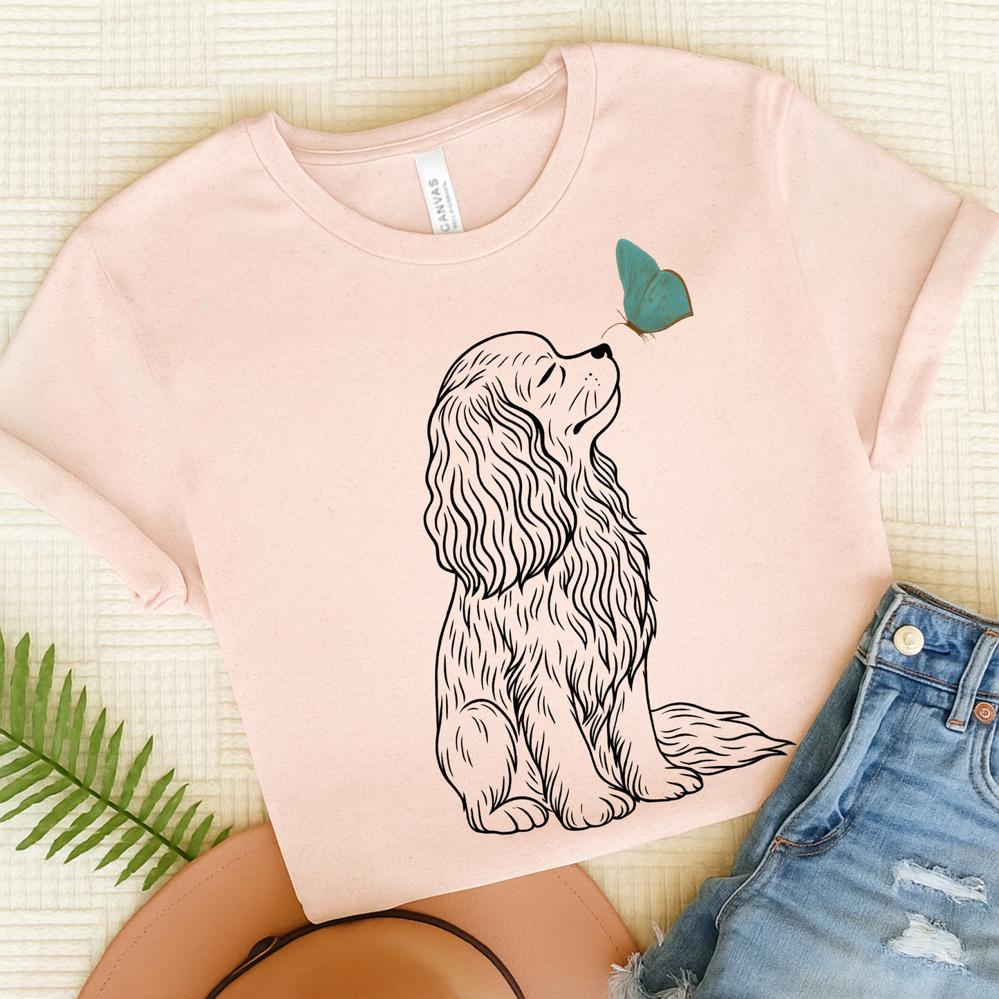 Cavalier Butterfly TShirt Soft Pink