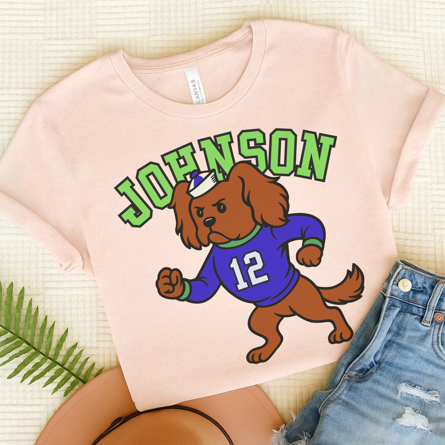 Ruby Cavalier College Mascot TShirt Soft Pink