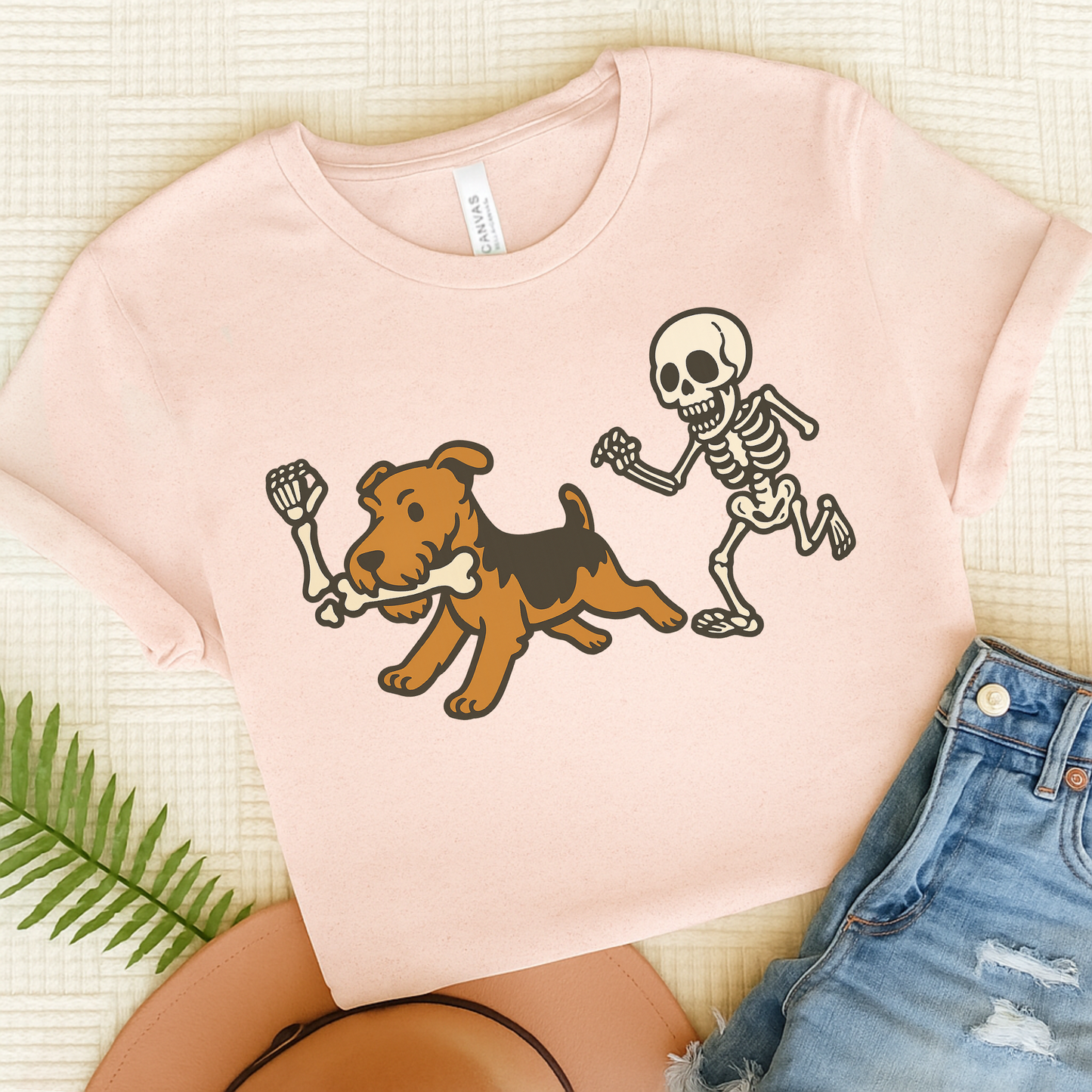 Airedale Terrier Grave Robber TShirt Soft Pink