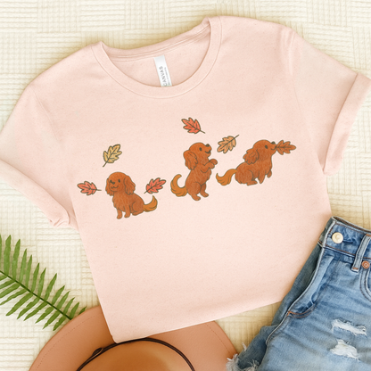 Ruby Cavalier Chasing Leaves TShirt Soft Pink