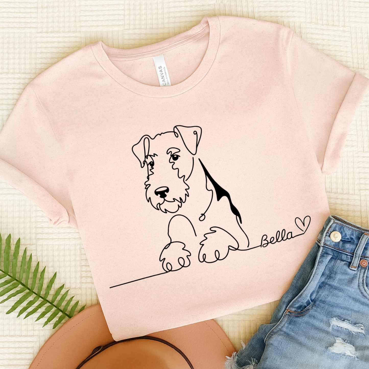 Airedale Terrier Name Single Line TShirt