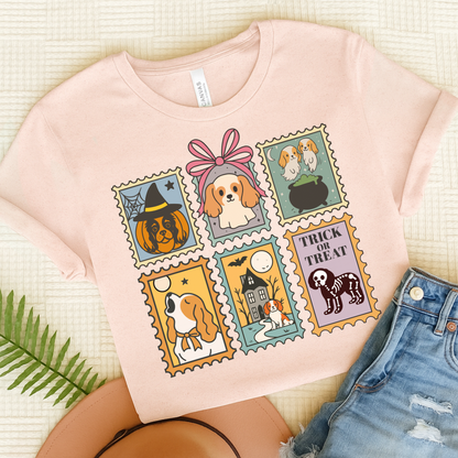 Blenheim Cavalier Spooky Stamps TShirt