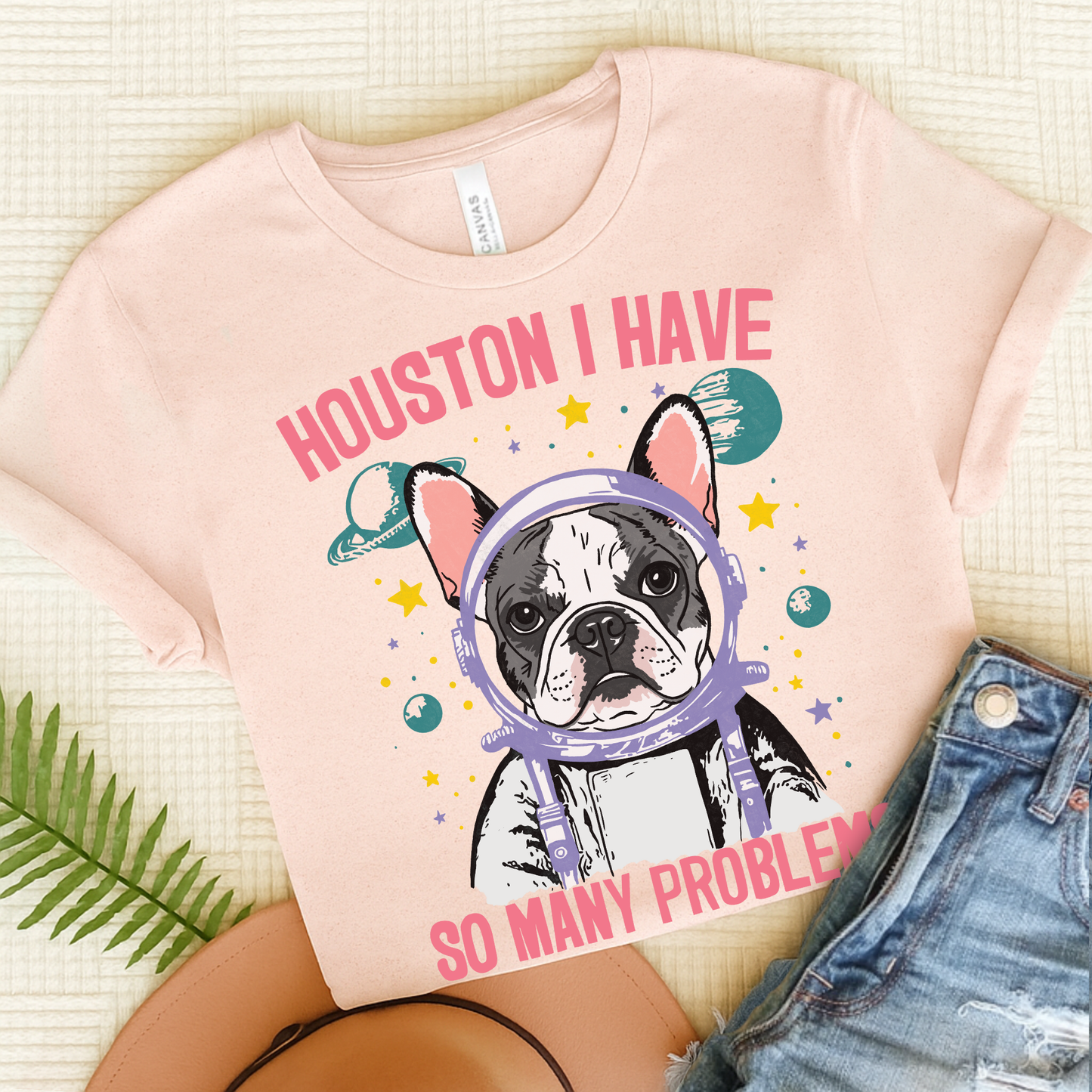 Piebald Houston Space TShirt Soft Pink