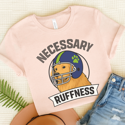 Football Golden Retriever Tshirt Soft Pink