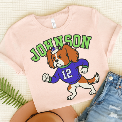 Blenheim Cavalier College Mascot TShirt Soft Pink