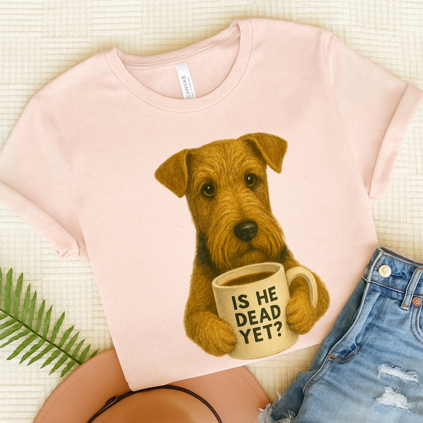 Airedale Terrier Dead Yet TShirt Soft Pink