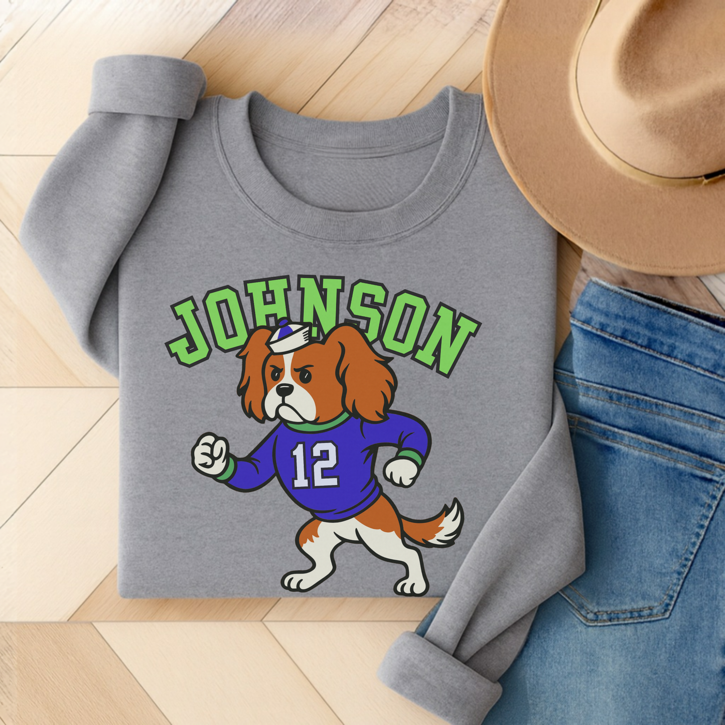 Blenheim Cavalier College Mascot Sweatshirt 3XL Sport Grey