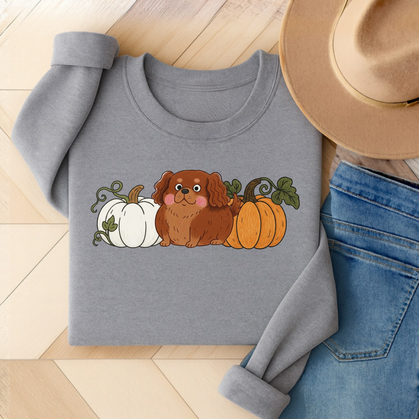 Ruby Cavalier Pupkin Unisex Sweatshirt Sport Grey