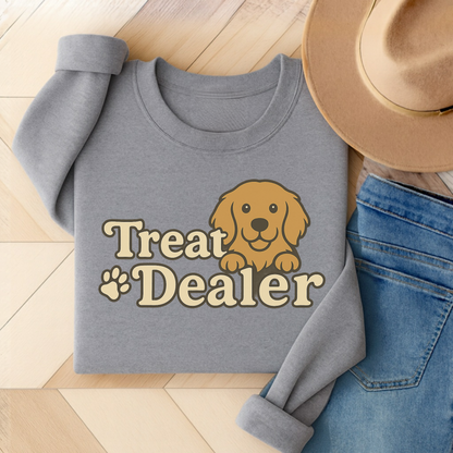 Treat Dealer Golden Retriever Sweatshirt Sport Grey