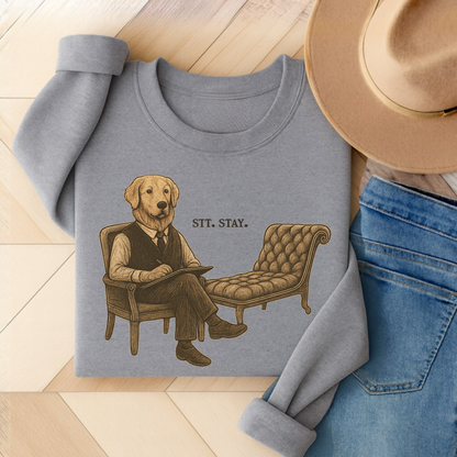 Therapy Golden Retriever Sweatshirt Sport Grey