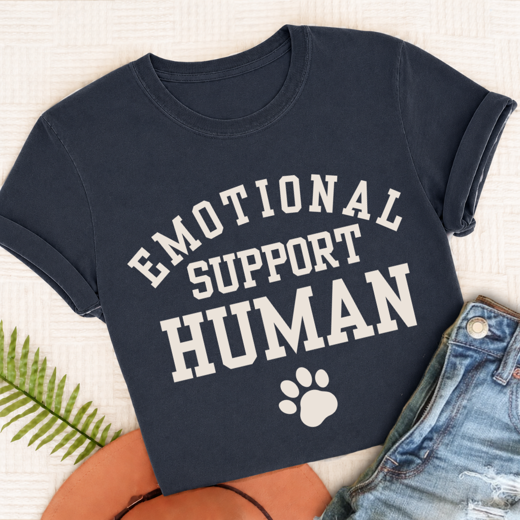 French Bulldog Emotional Support Human Unisex Tshirt True Navy