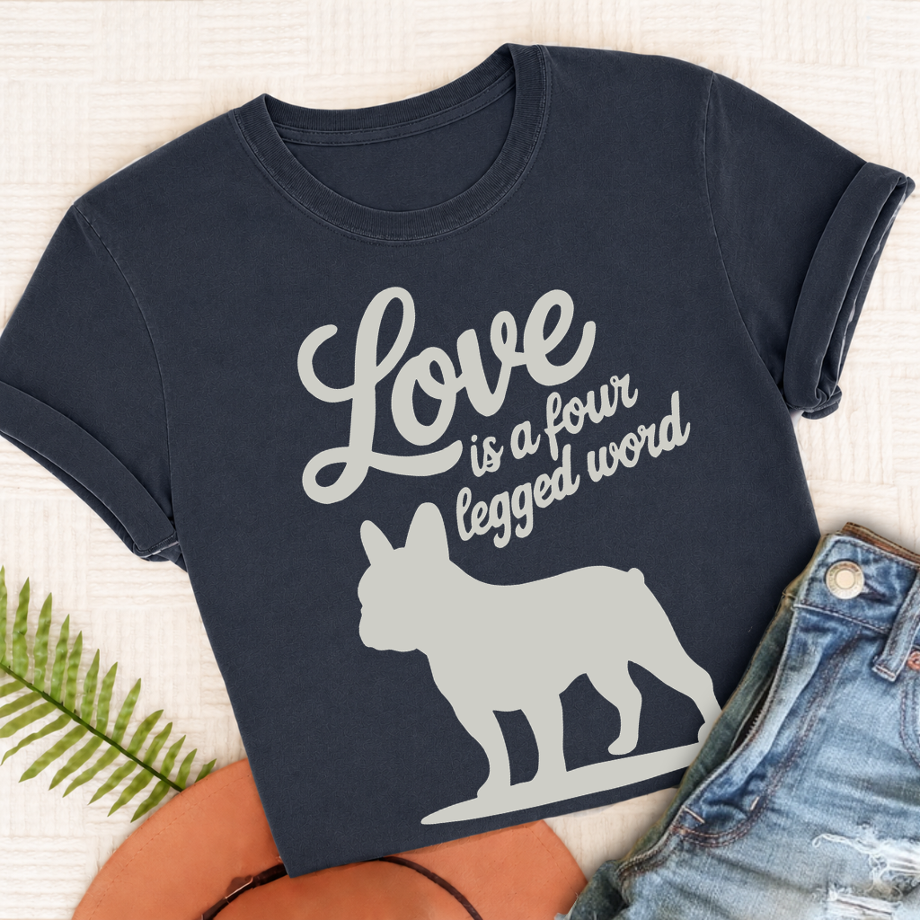 French Bulldog Four Legged Word Unisex TShirt True Navy