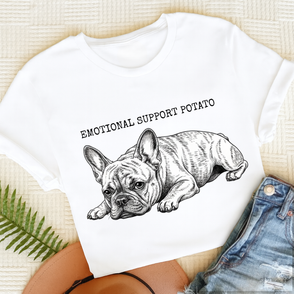 Custom Frenchie Potato Unisex TShirt White