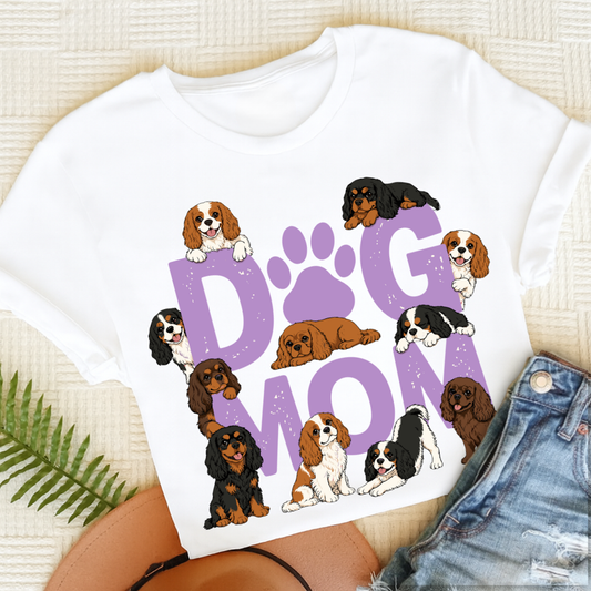 Cavalier King Charles Dog Mom Unisex TShirt White