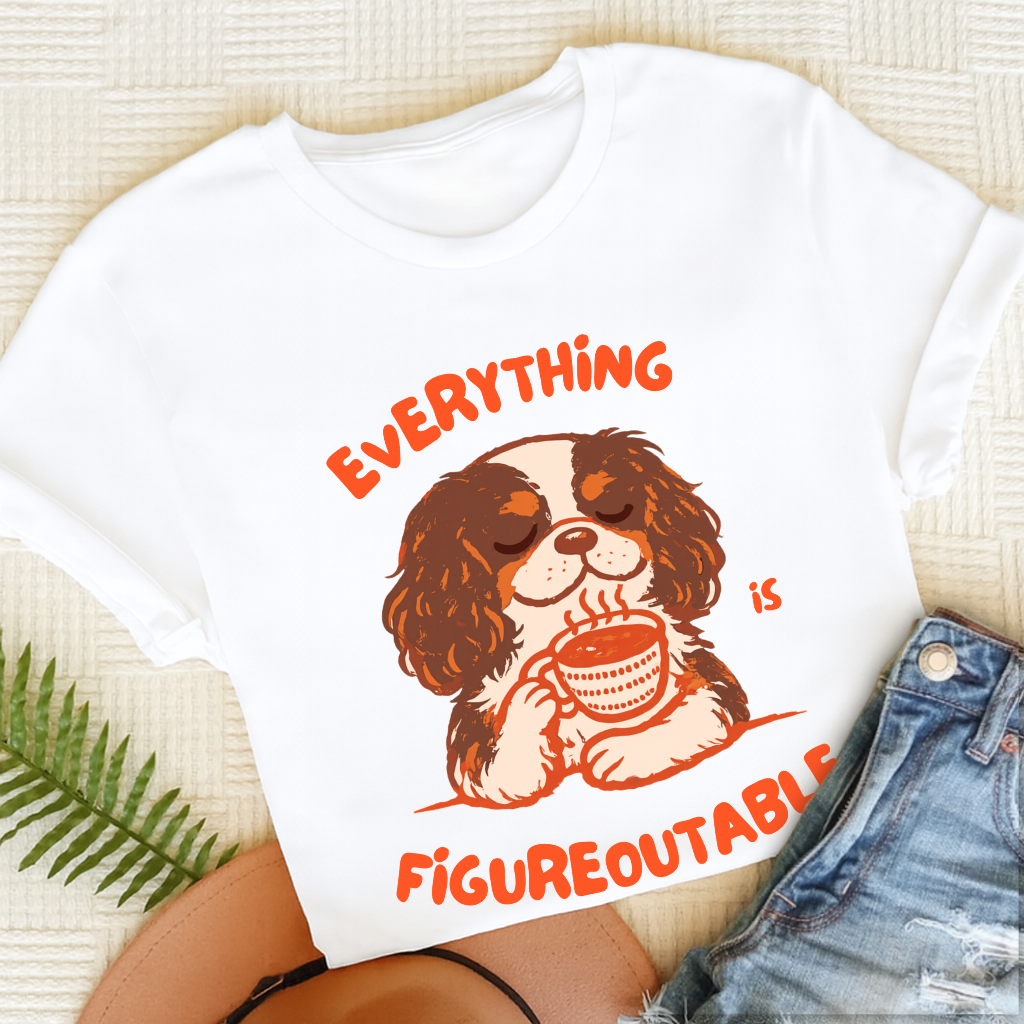 Custom Cavalier Optimistic Problems Unisex TShirt White