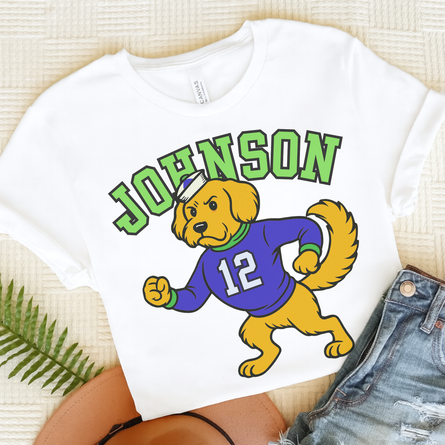 Golden Retriever College Mascot TShirt White