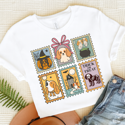 Blenheim Cavalier Spooky Stamps TShirt