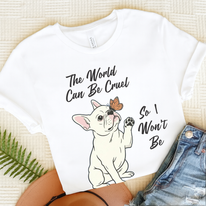 Cruel World White Frenchie Tshirt White