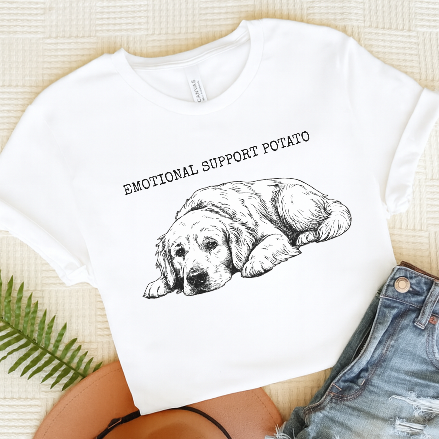 Golden Retriever Potato TShirt White