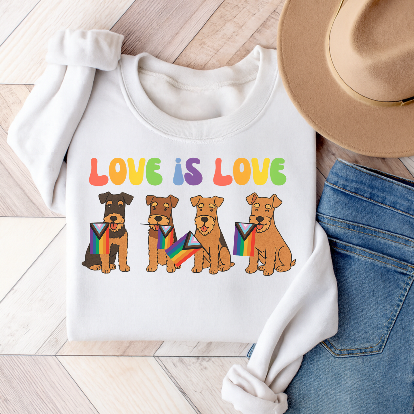 Airedale Terrier Pride Sweatshirt White