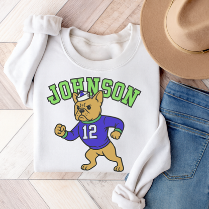 Fawn Frenchie College Mascot Sweatshirt White