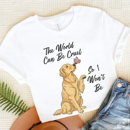 Cruel World Golden Retriever Tshirt White