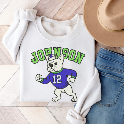 White Frenchie College Mascot Sweatshirt White