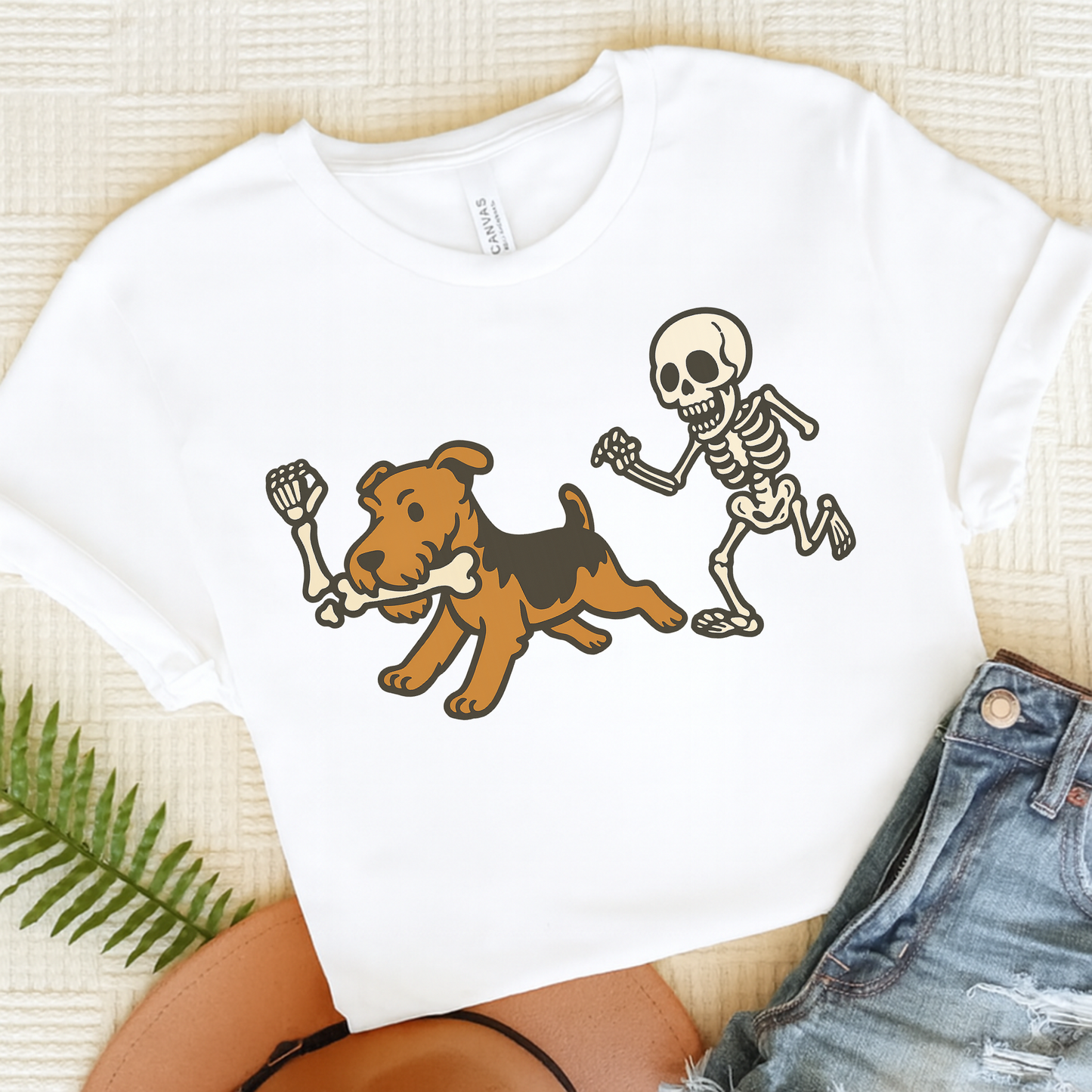 Airedale Terrier Grave Robber TShirt White