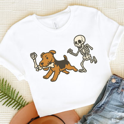 Airedale Terrier Grave Robber TShirt White