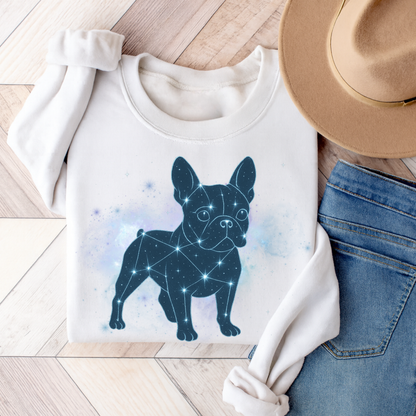 French Bulldog Constellation Sweatshirt White