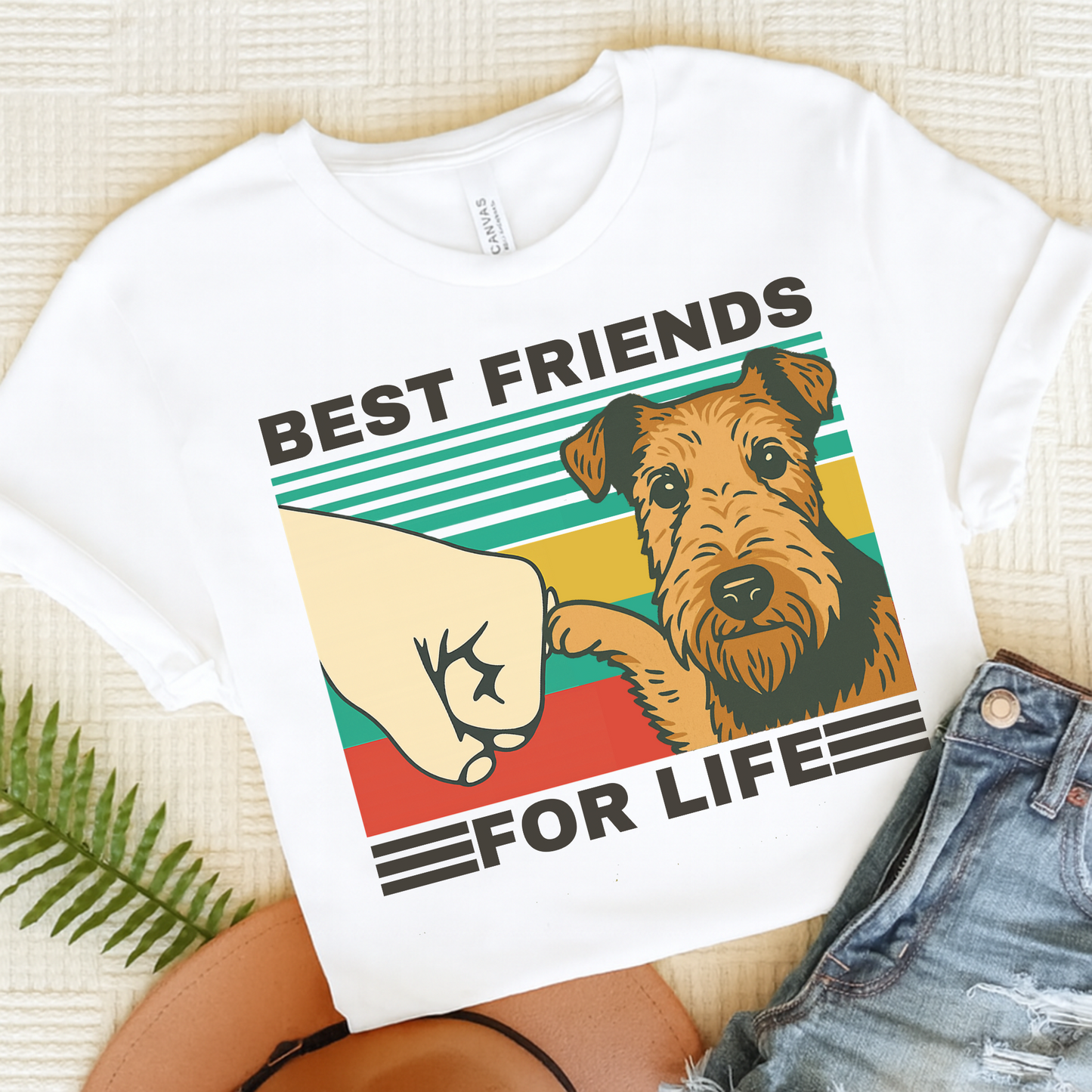 Airedale Terrier Bestie TShirt White