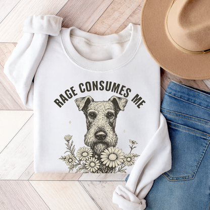 Airedale Terrier Rage Sweatshirt White
