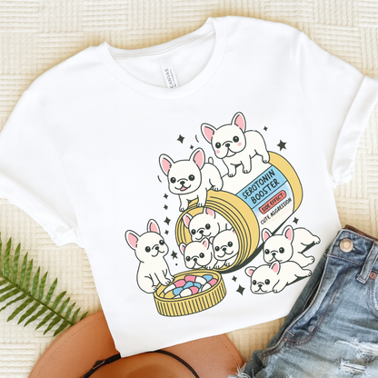 Serotonin Tee White French Bulldog