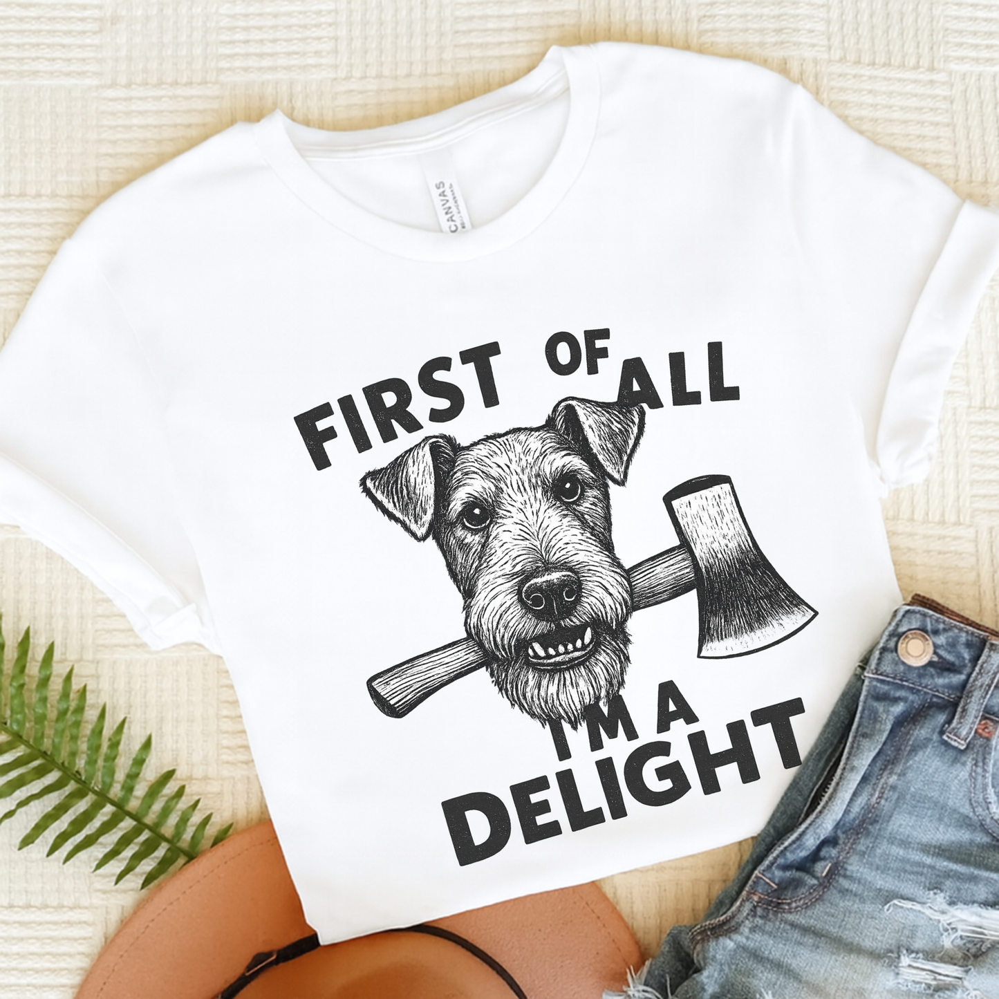 Airedale Terrier Delight TShirt White