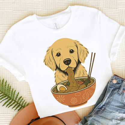 Ramen Golden Retriever Tshirt White