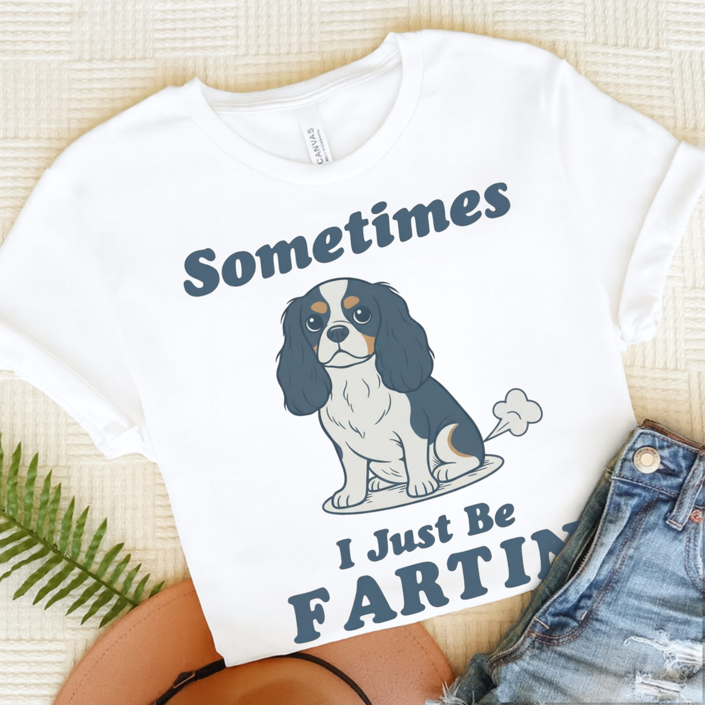 Tricolor Cavalier Fartin' TShirt White