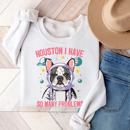 Piebald Frenchie Houston Space Sweatshirt White