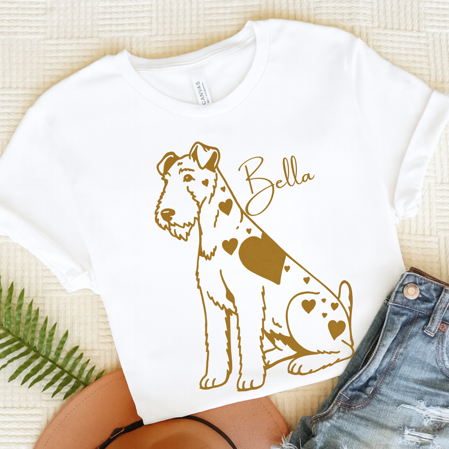 Airedale Terrier Heart Dog TShirt White