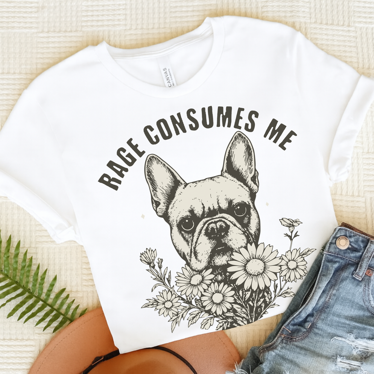French Bulldog Rage Consumes Me TShirt