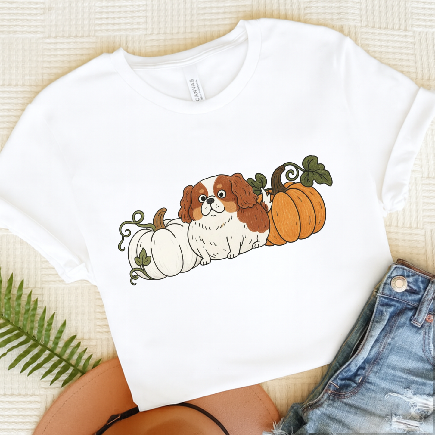 Blenheim Cavalier Pupkin Unisex Tshirt White