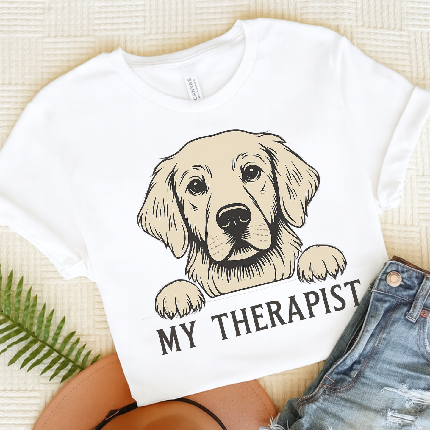 Therapist Golden Retriever Tshirt White