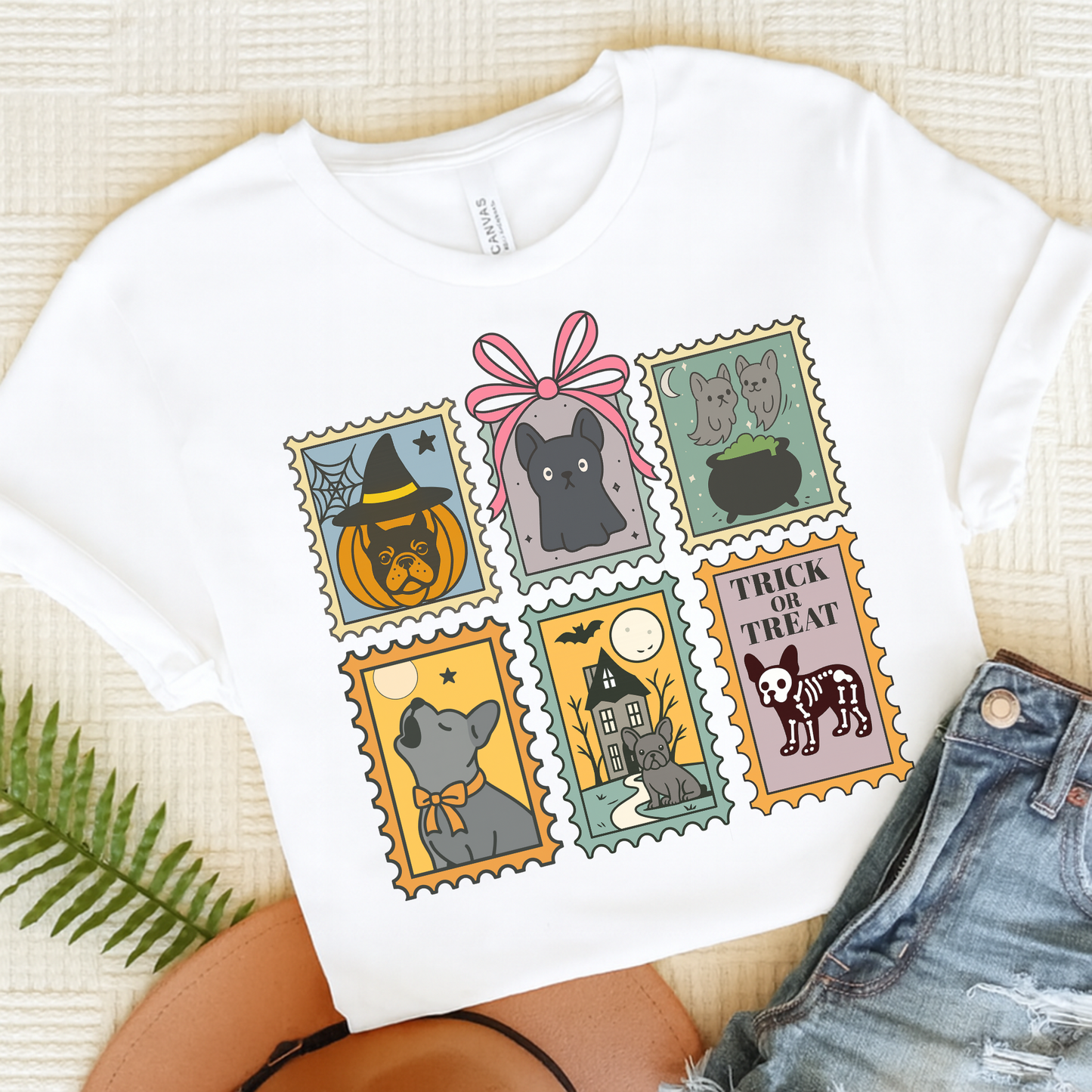 Black Frenchie Spooky Stamps TShirt
