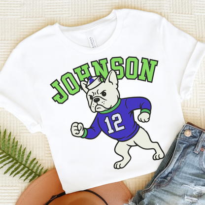 White Frenchie College Mascot TShirt White