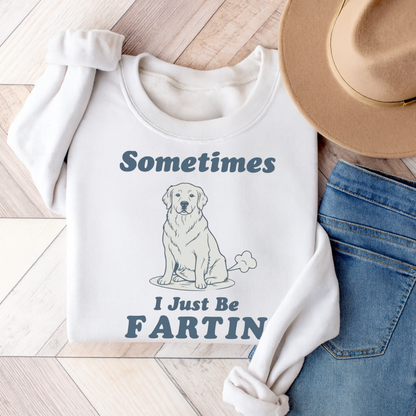 Golden Retriever Fartin Sweatshirt White