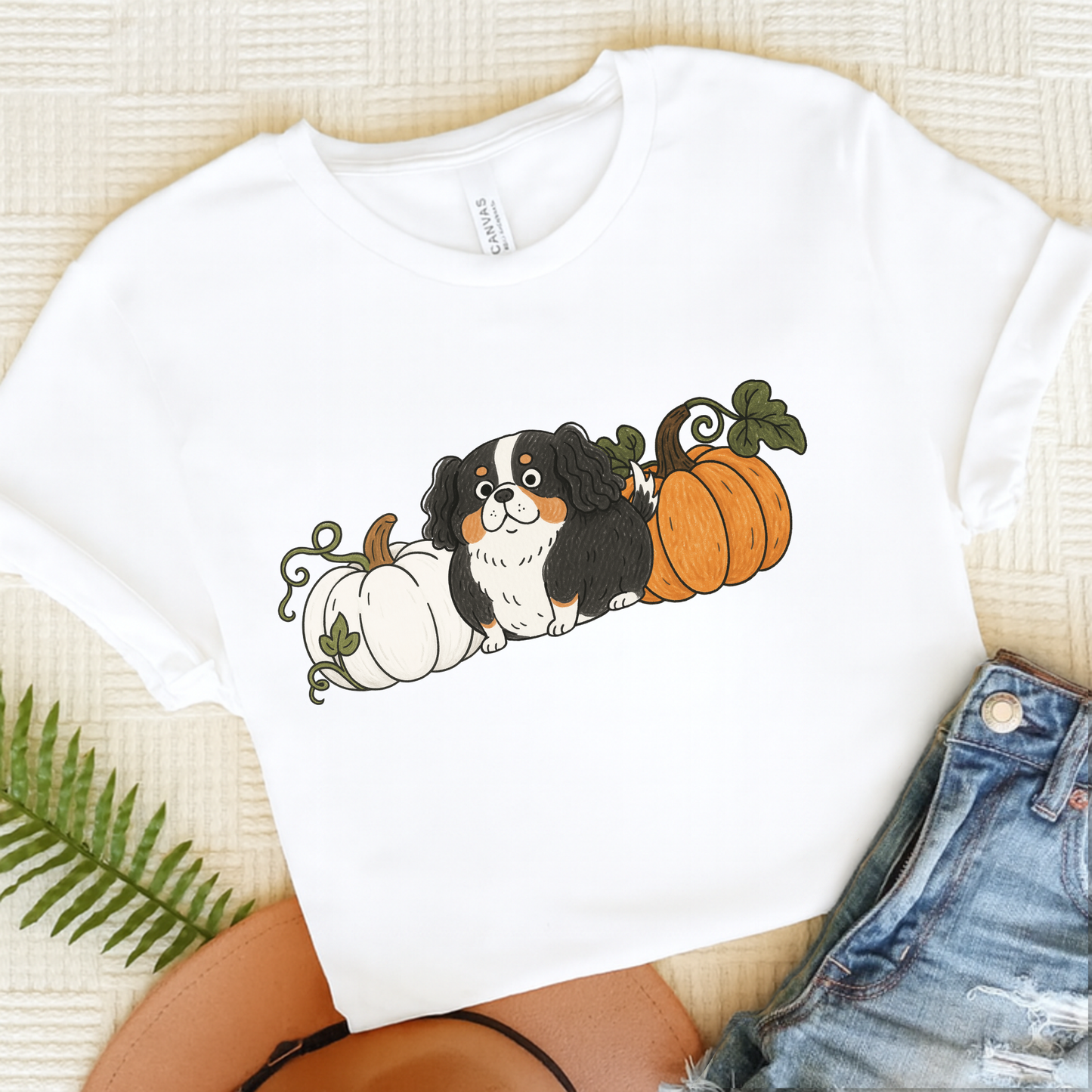 Tricolor Cavalier Pupkin Unisex Tshirt White