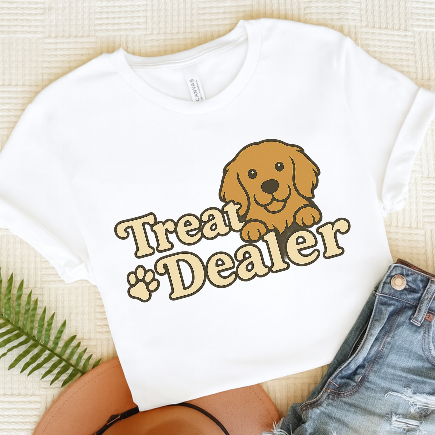 Treat Dealer Golden Retriever Tshirt White